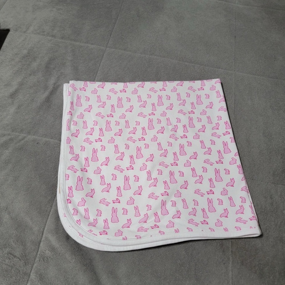 Roberta Roller Rabbit Pink White Bunny Rabbit Blanket Baby Pima Cotton 2016